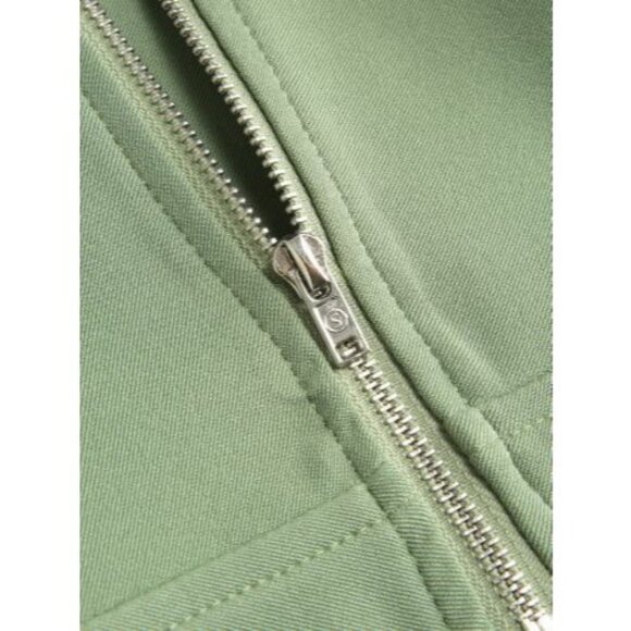 2/$30 NWT Cider L Green NWT Cropped Bustier Top Silver Chain Straps & Back Zip - Picture 11 of 12